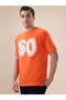 Front & Back Typography Printed Rust Oversized T-shirt - 2