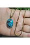 Iran Nishabur Turquoise - Turquoise Stone - Steel Chain Natural Stone Necklace -18A- Only Hand Made - 3