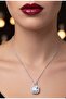 Silver Color Square White Stone Sf Chain Steel Necklace - 5