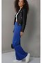 Knitted Satin Shiny Palazzo Pants - 2
