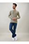 Textured Full Sleeve Regular Fit Pista Green T-Shirt - 5