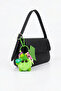 Cute Green Plush Keychain Charms with Heart Detail Bag - 3