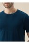 Textured Regular Fit Teal T-shirt - 4