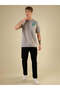 Puff Back Print Oversized Grey T-shirt - 5