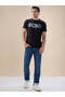 Chest Graphic Print Regular Fit Black T-shirt - 5