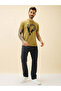 Printed Regular Fit Khaki T-shirt - 5