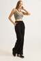 Wide Leg Pleated Belden Tie-Detail Trousers Black - 5