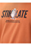 Typography Back Print Oversized Rust T-shirt - 4