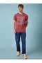 Slogan Print Regular Fit Lt. Wine T-shirt - 5