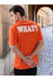 Front & Back Typography Printed Rust Oversized T-shirt