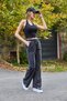 Women's high waist knit pants - smoke - 3