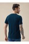 Textured Regular Fit Teal T-shirt - 3