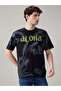 All Over Print Oversized Black T-shirt