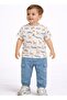 Boys 2 Pc Set “Safari Adventure” Henley Tee & Blue Cargo Jogger Set