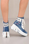 Women's Denim Boots Leather Detail Design Summer Collection - 2