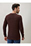 Textured Full Sleeve Regular Fit Dark Brown T-Shirt - 3