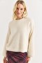 Women's crew neck Oversized soft fleece sweater beige - 4