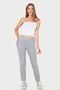 Women's Gray Melange Classic Long Bottoms - 2