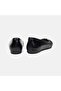 Women's Black Ruched Detail Leather Ballet Flats - 5