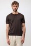 Brown Textured Men's Knitwear T-Shirt