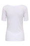 Women's Boat Neck White T-Shirt - 15367559 - 2