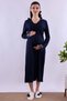 Cotton Piece Maternity and Breastfeeding Nightgown Set with Hijab and Robe Effortt - 6