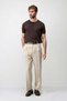 Brown Textured Men's Knitwear T-Shirt - 2