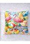 Yaz Iconic Symbol De Patterned I Invisible Zipper Kı Cushion Cover Oltuk Ya Pillowcase Akım(4Pcs) - 2