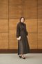 Women's Scarf Collar Detail Ribbed Modal Dress Brown - 5