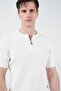 Dar Cut Zippered White Tricot T-Shirt - 4