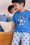 Boys Robot Graphic Cotton Pajama Set – T-Shirt & Pajama Pants Nightwear - 8