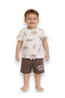 Infant Boys Safari Animal Print Cotton Pajama Set – T-Shirt & Shorts Nightwear