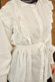 Women's Ruffle Detail Shirt White - 7