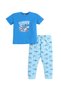 Boys “Summer” Shark Print Cotton Pajama Set – T-Shirt & Pajama Pants Nightwear