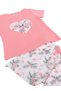 Girls Flamingo Print Cotton Pajama Set – T-Shirt & Shorts Nightwear - 3