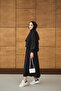 Women's Double Pocket Look Zippered Skirt Suit Black - 4