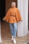 Camel Belted Boucle Poncho