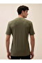Solid Henley Neck Regular Fit Olive T-shirt - 3