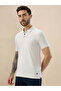 Textured Regular Fit White Polo T-shirt - 2