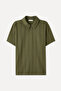 Men's Green Striped Polo Neck T-Shirt - 5