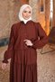 Brown Buttoned Shirt and Skirt Set - 3