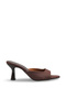 Selene Mia Women's Thin Heeled Slippers 001262 Matte Brown - 4