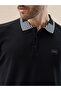 Waffle Textured Regular Fit Balck Polo T Shirt - 4