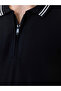 Solid Tipping Collar Neck Regular Fit Black Polo T-shirt - 4