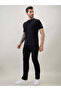 Solid Henley Neck Brand Logo Print Regular Fit Black T-shirt - 5