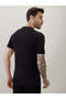 Solid Henley Neck Brand Logo Print Regular Fit Black T-shirt - 3