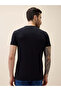 Textured Henley Neck Regular Fit Black T-shirt - 3