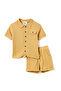 Boys 2 Pc Set “Sunlit Waffle” Collared Shirt & Roll-Cuff Shorts Set - 2