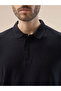 Black Textured Vertical Stripe Regular Fit Polo T-shirt - 4