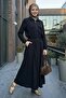 Pocket Cover Detailed Zippered Black Modal Set - 4